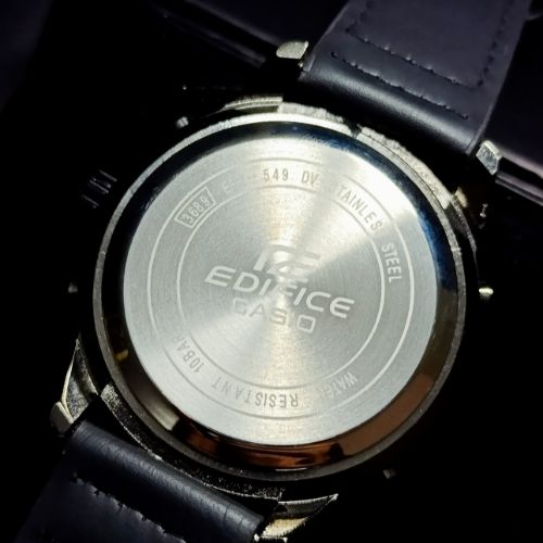 Durable strap design of Casio Edifice black analog-digital watch
