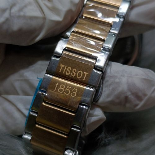 Silver-tone chain bracelet of Tissot PRX 1853 Day & Date Steel Chain Watch